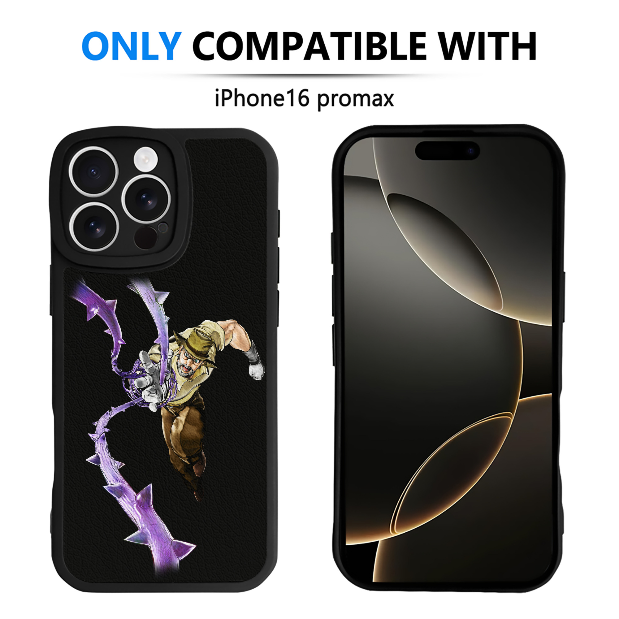（画像用） ジョジョの奇妙な冒険 ジョセフ?ジョースター JoJo's Bizarre Adventure Joseph Joestar 【iPhone 16シリーズ対応】シリコンスマホケース（レザー調） 材質：シリコン